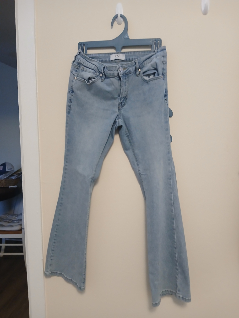 Light Wash Flare Jeans - Casual Wide Leg